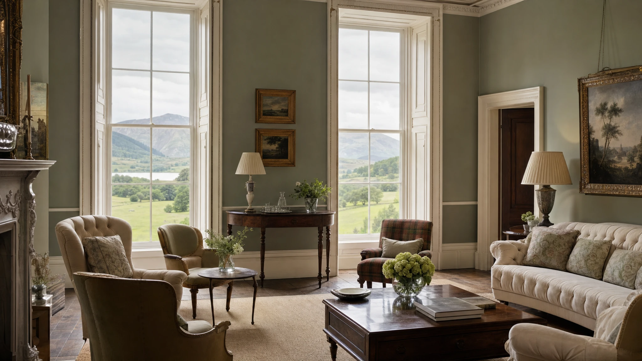 A beautifully settled drawing room in a fine Scottish home